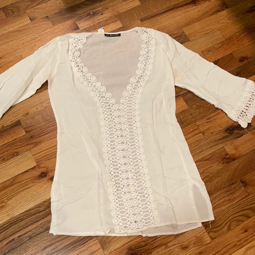 White cover up dress